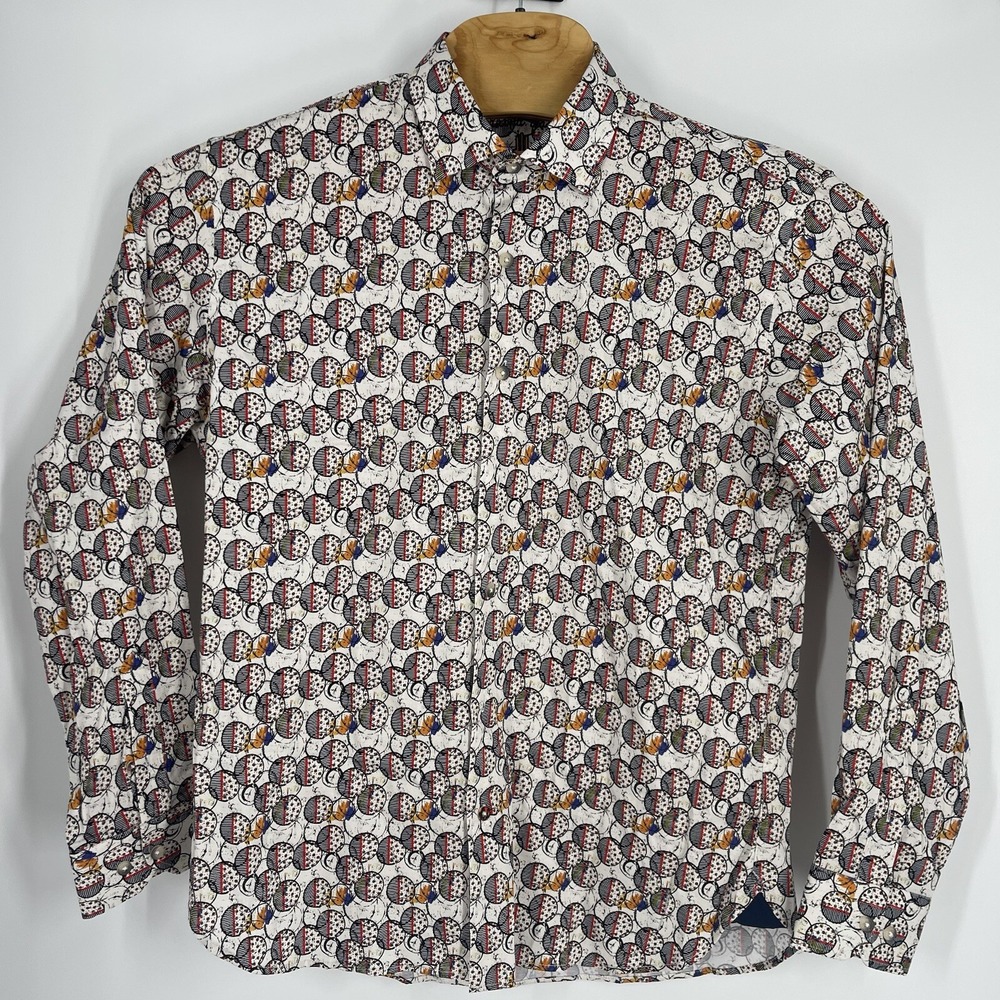VISCONTI BLACK L Designer Colorful Abstract‎ Artsy Long Sleeve Shirt